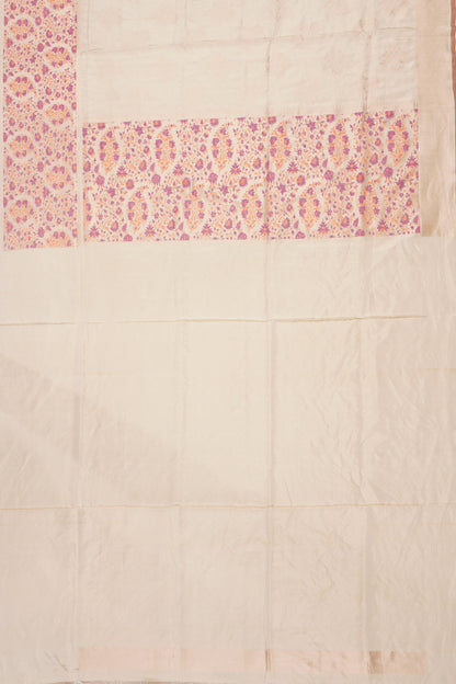 Banarasi Silk Tissue Butta Cream Saree