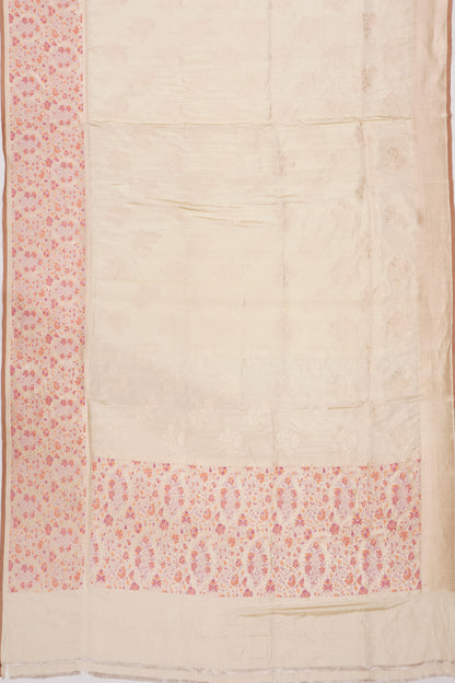 Banarasi Silk Tissue Butta Cream Saree