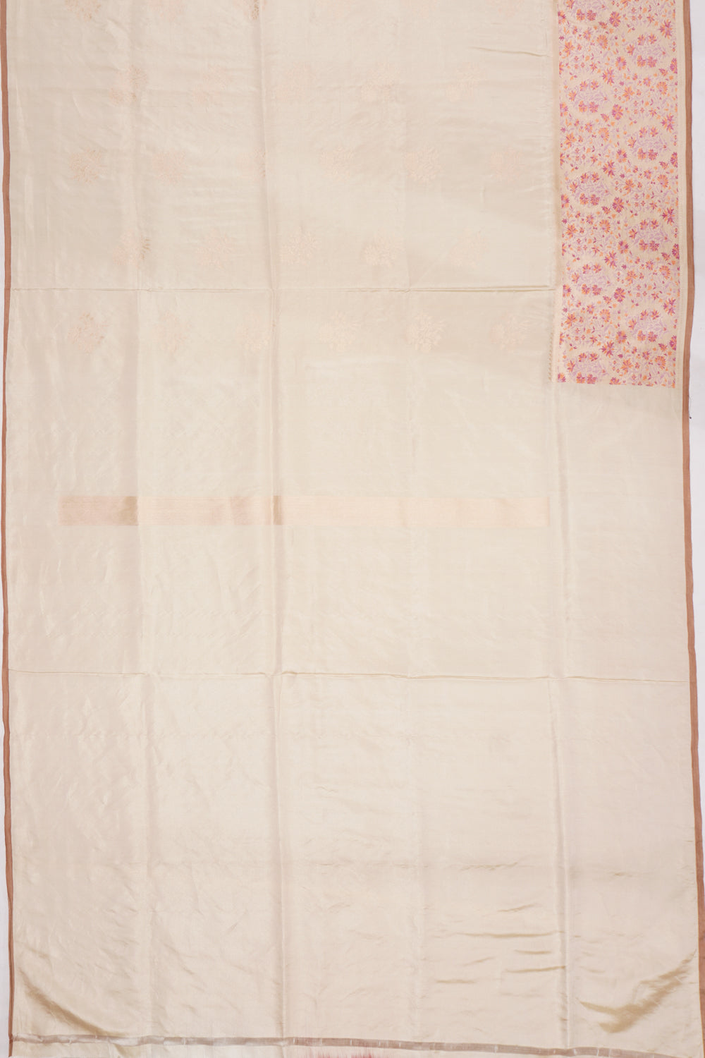 Banarasi Silk Tissue Butta Cream Saree