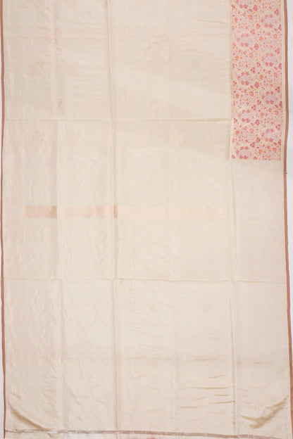 Banarasi Silk Tissue Butta Cream Saree