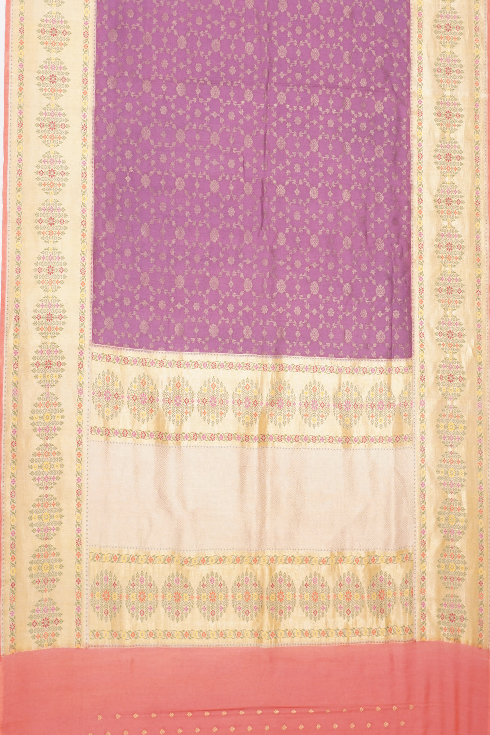 Banarasi Tussar Brocade Purple Saree