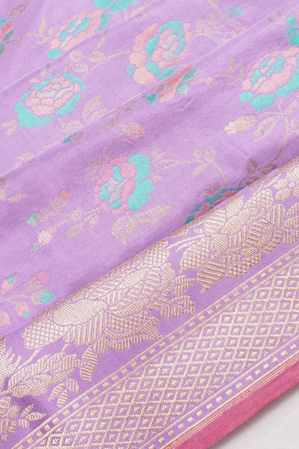 Banarasi Silk Brocade Lavender Saree