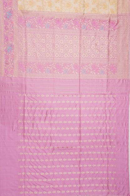 Banarasi Kora Organza Cream Saree