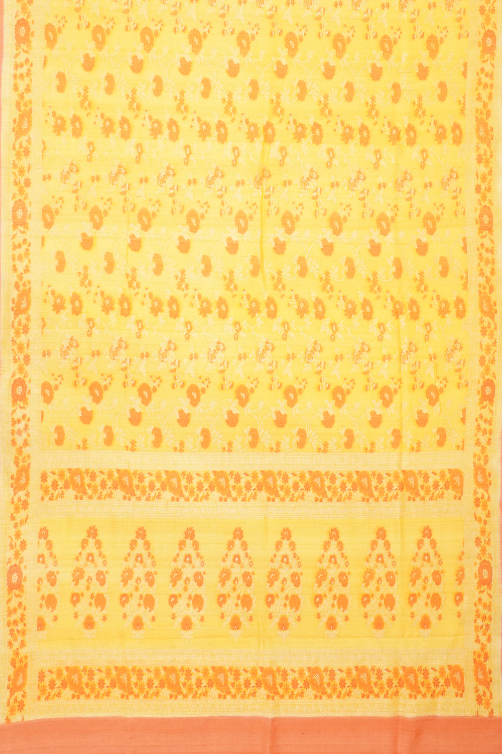 Banarasi Tussar Brocade Yellow Saree