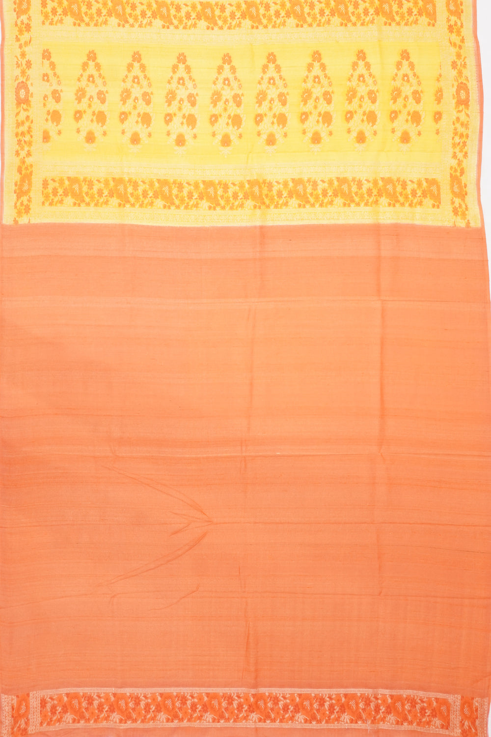Banarasi Tussar Brocade Yellow Saree