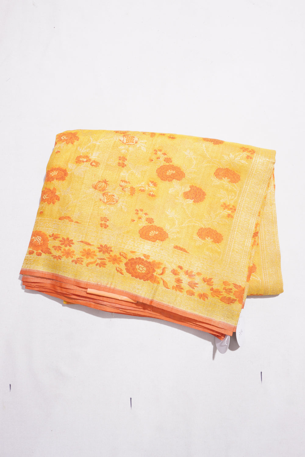 Banarasi Tussar Brocade Yellow Saree