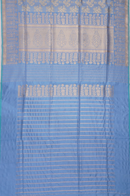Banarasi Silk Brocade Pastel Blue Saree