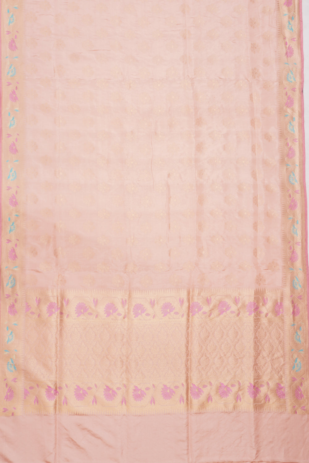 Banarasi Silk Tissue Butta Peach Saree