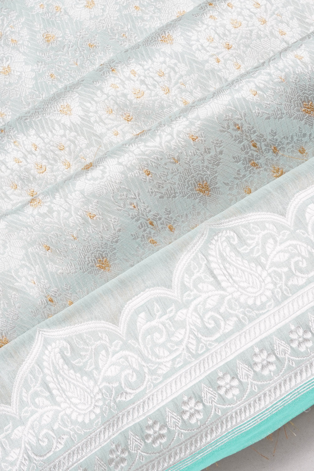 Banarasi Silk Brocade Sky Blue Saree