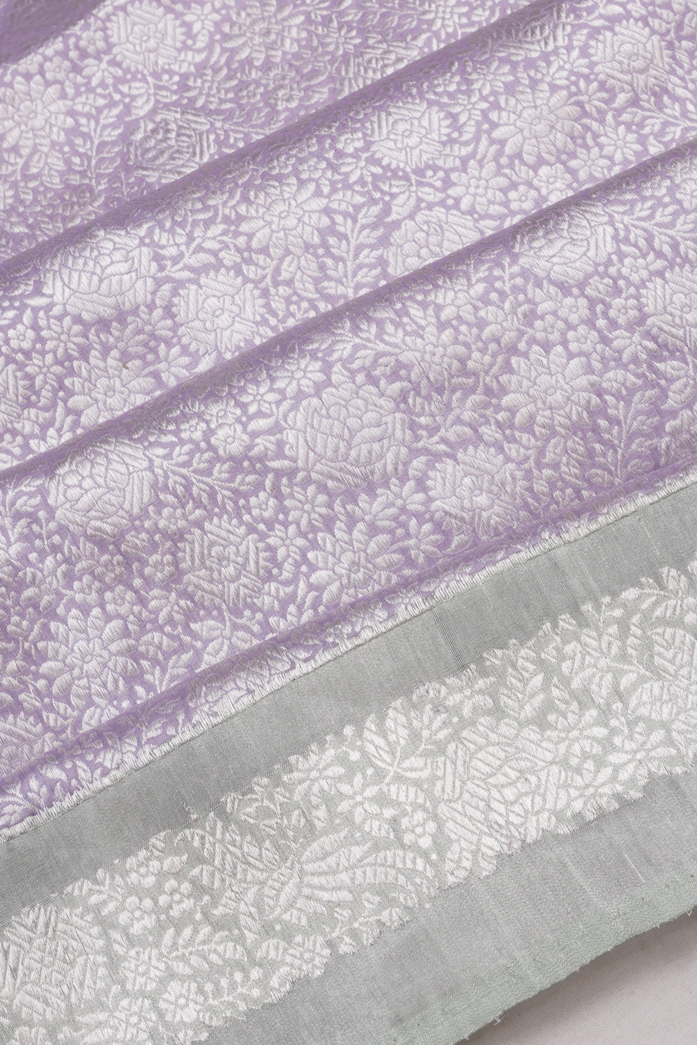 Banarasi Silk Brocade Lavender Saree
