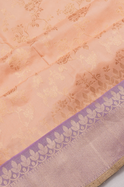Banarasi Silk Brocade Pastel Orange Saree