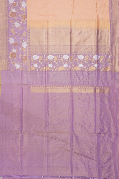 Banarasi Silk Brocade Pastel Orange Saree