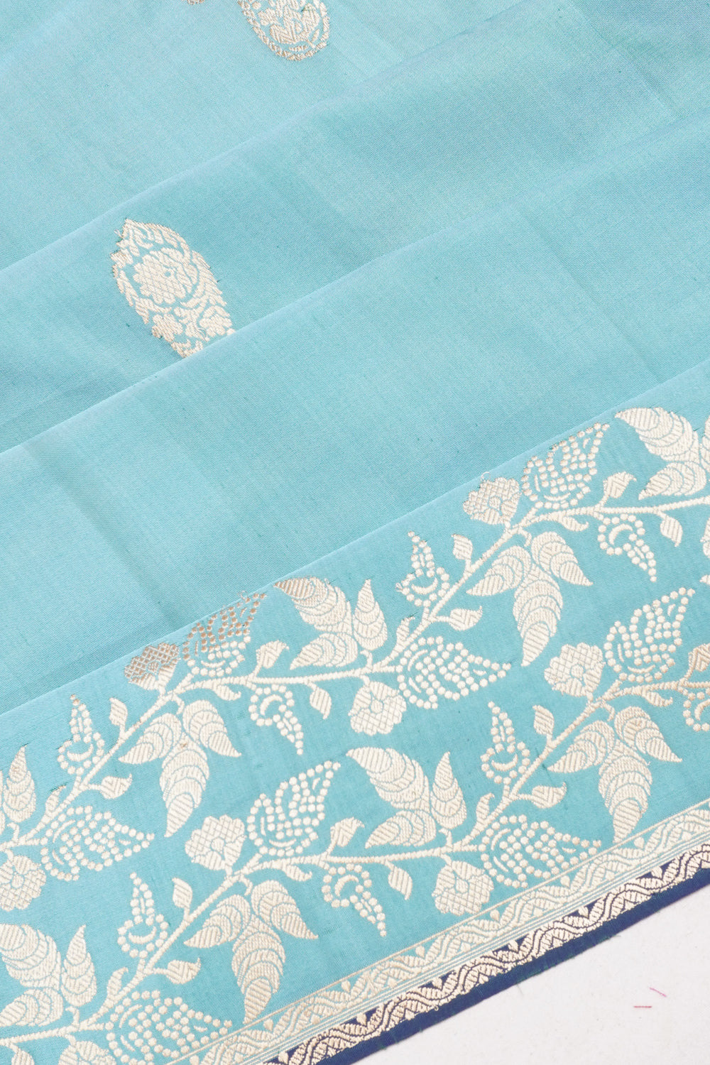 Banarasi Silk Butta Pastel Blue Saree