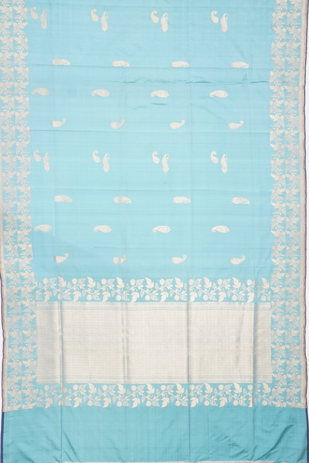 Banarasi Silk Butta Pastel Blue Saree