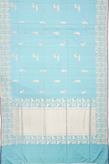 Banarasi Silk Butta Pastel Blue Saree