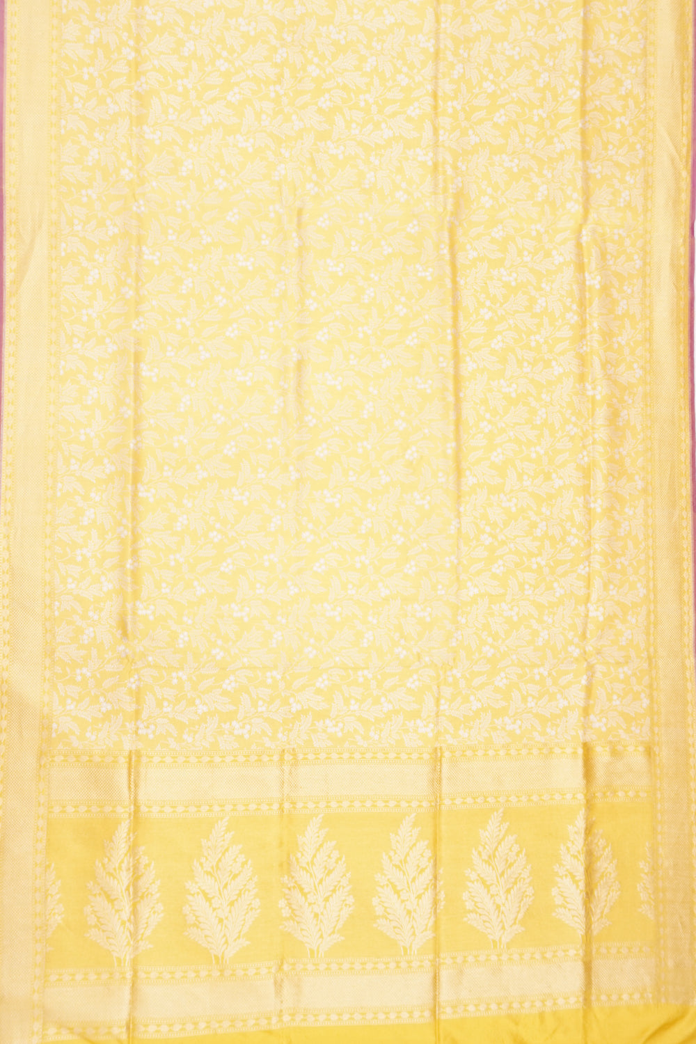 Banarasi Silk Brocade Yellow Saree