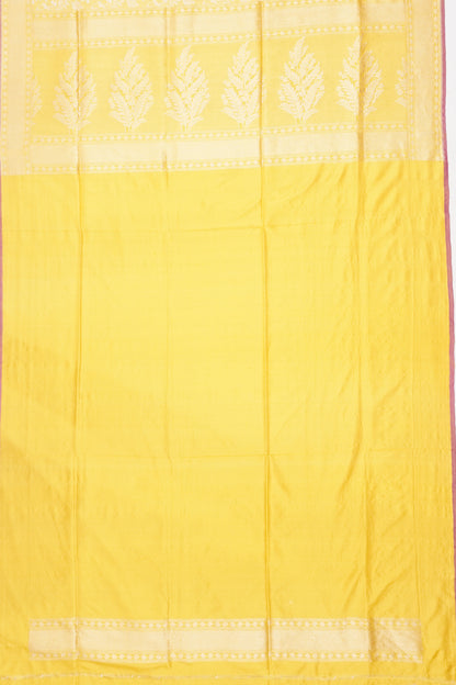 Banarasi Silk Brocade Yellow Saree