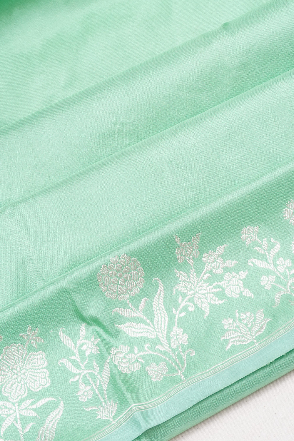 Banarasi Silk Butta Pastel Green Saree