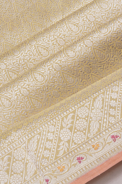 Banarasi Silk Brocade Yellow Saree