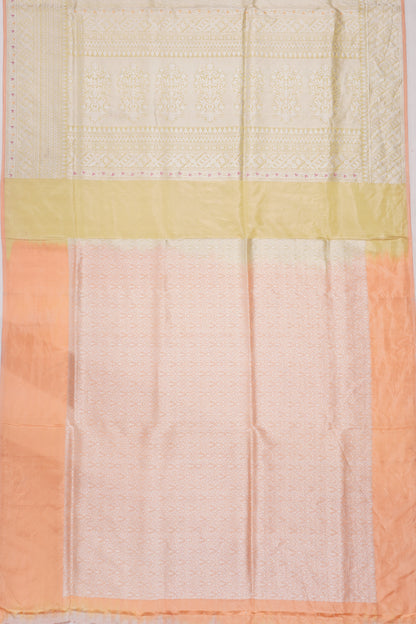 Banarasi Silk Brocade Yellow Saree