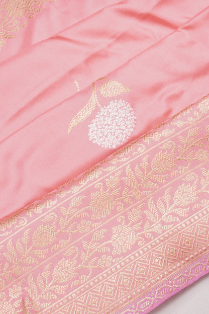 Banarasi Silk Butta Baby Pink Saree