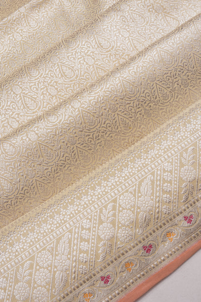 Banarasi Silk Brocade Cream Saree