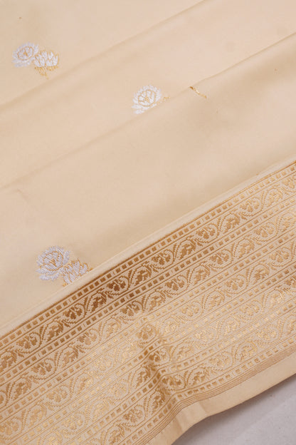 Banarasi Silk Butta Cream Saree