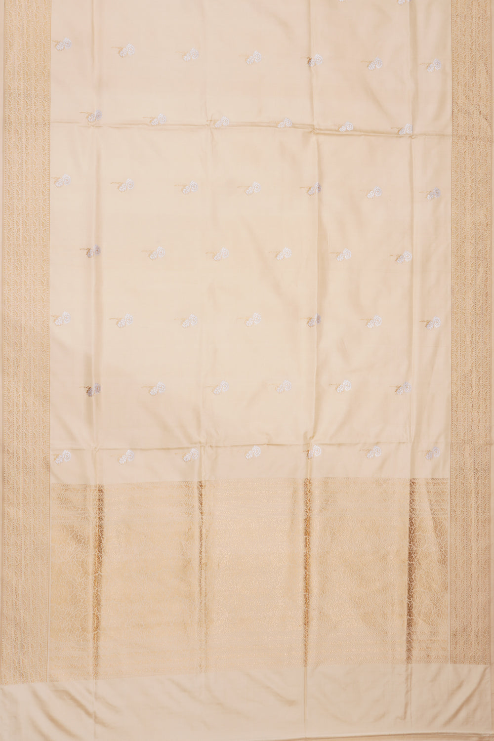 Banarasi Silk Butta Cream Saree