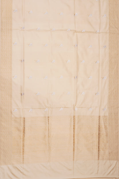 Banarasi Silk Butta Cream Saree