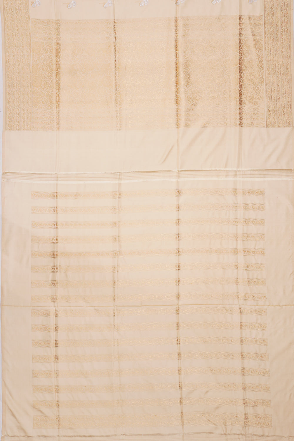 Banarasi Silk Butta Cream Saree