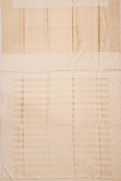 Banarasi Silk Butta Cream Saree