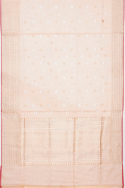 Banarasi Kora Organza Butta Pastel Orange Saree