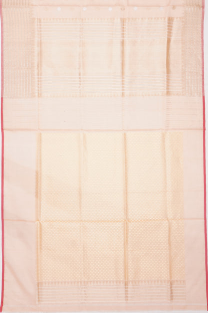 Banarasi Kora Organza Butta Pastel Orange Saree