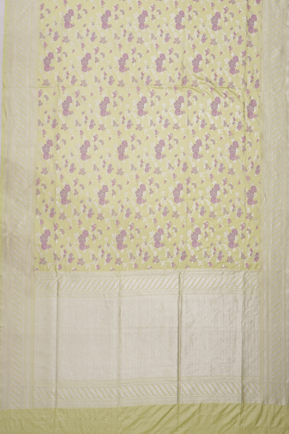 Banarasi Silk Jaal Pastel Green Saree
