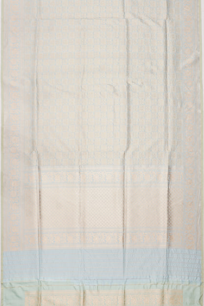 Banarasi Silk Checks And Butta Pastel Blue Saree