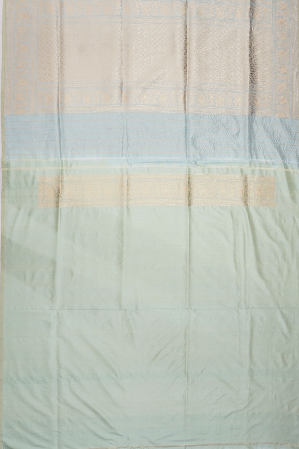 Banarasi Silk Checks And Butta Pastel Blue Saree