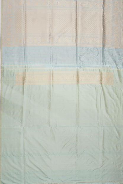 Banarasi Silk Checks And Butta Pastel Blue Saree