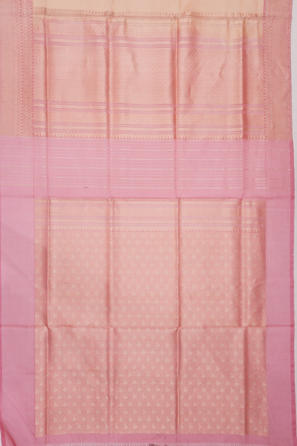 Banarasi Kora Organza Butta Pastel Orange Saree