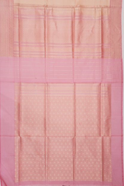 Banarasi Kora Organza Butta Pastel Orange Saree