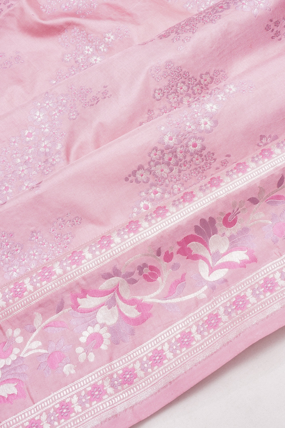 Banarasi Silk Brocade Pink Saree