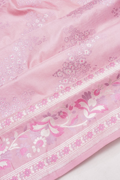 Banarasi Silk Brocade Pink Saree