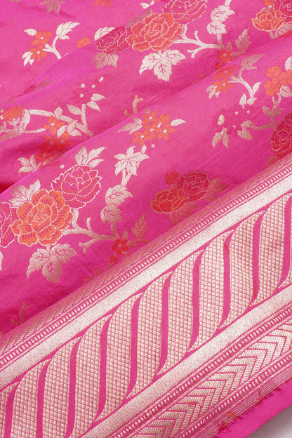 Banarasi Silk Brocade Pink Saree