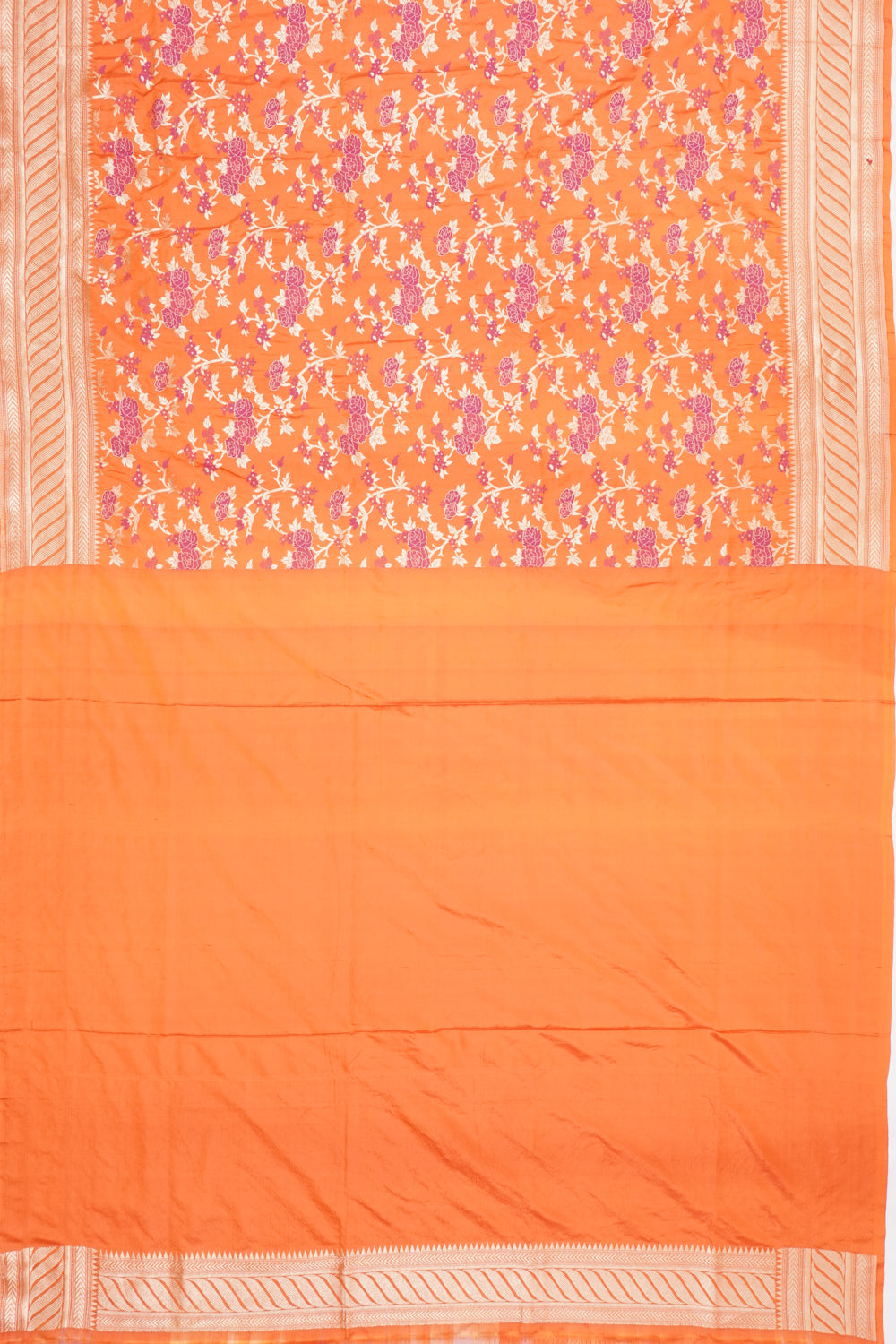Banarasi Silk Brocade Orange Saree