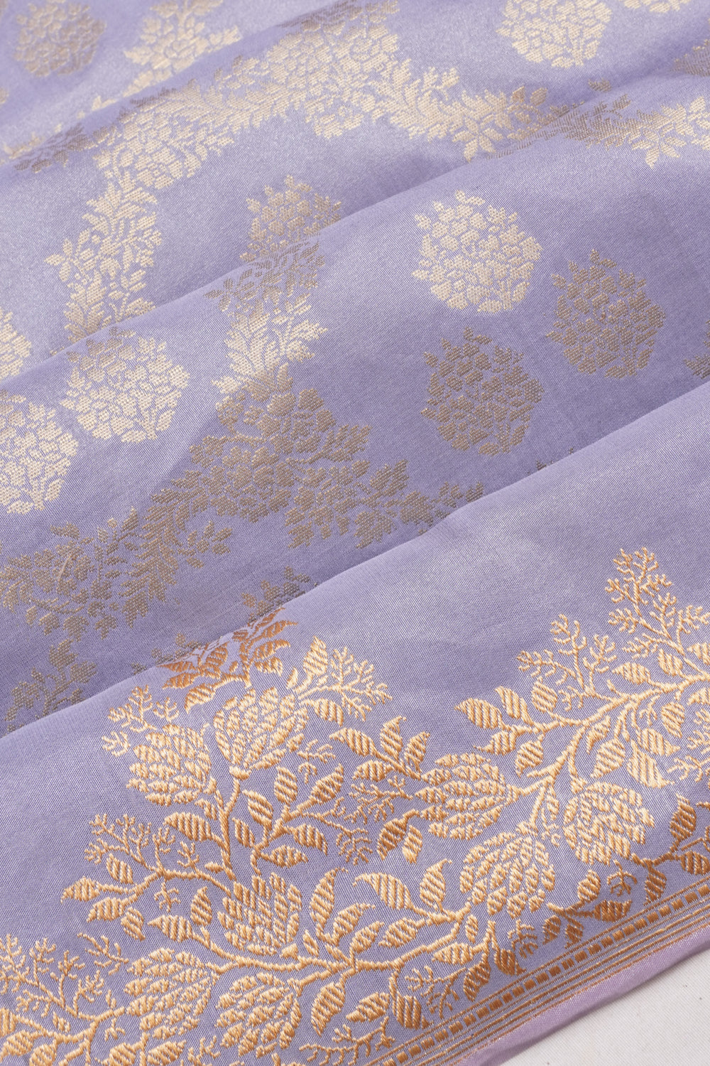 Banarasi Silk Tissue Brocade Lavender Saree