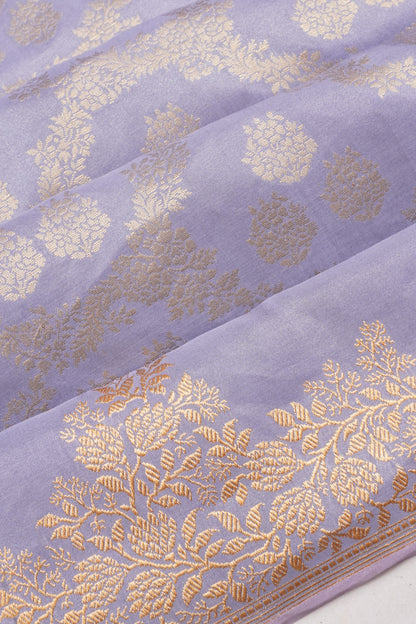 Banarasi Silk Tissue Brocade Lavender Saree