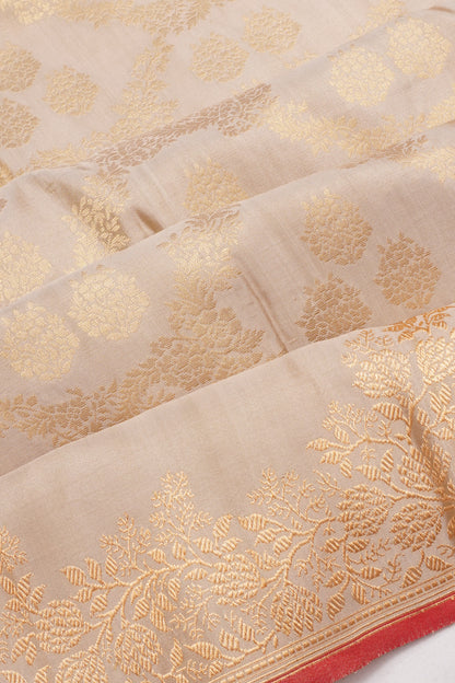 Banarasi Silk Brocade Cream Saree