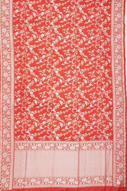 Banarasi Silk Jaal Red Saree