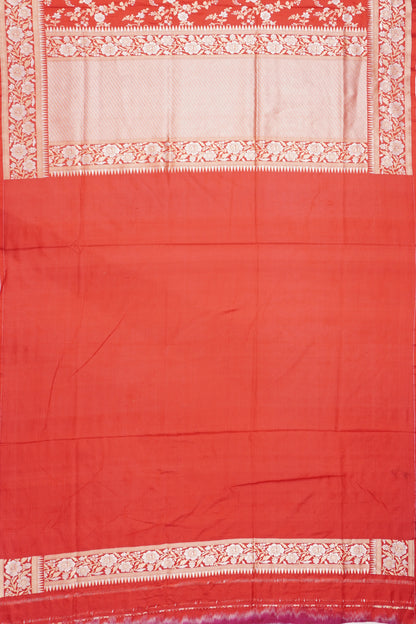 Banarasi Silk Jaal Red Saree