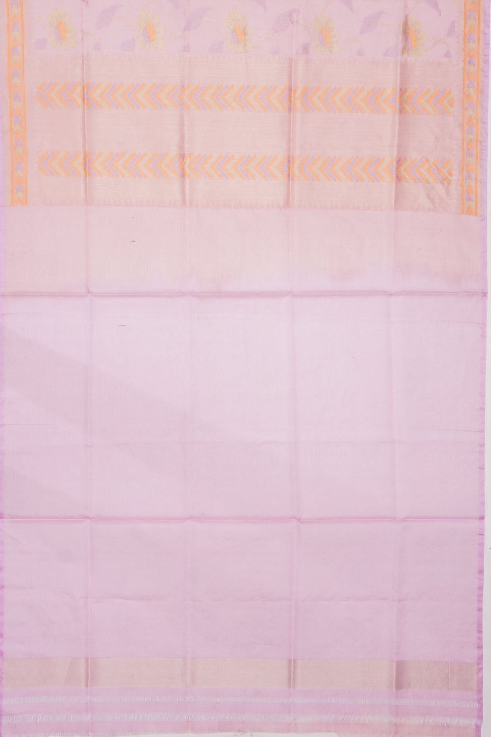 Banarasi Kora Organza Jaal Pink Saree
