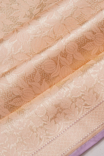 Banarasi Silk Brocade Pastel Orange Saree